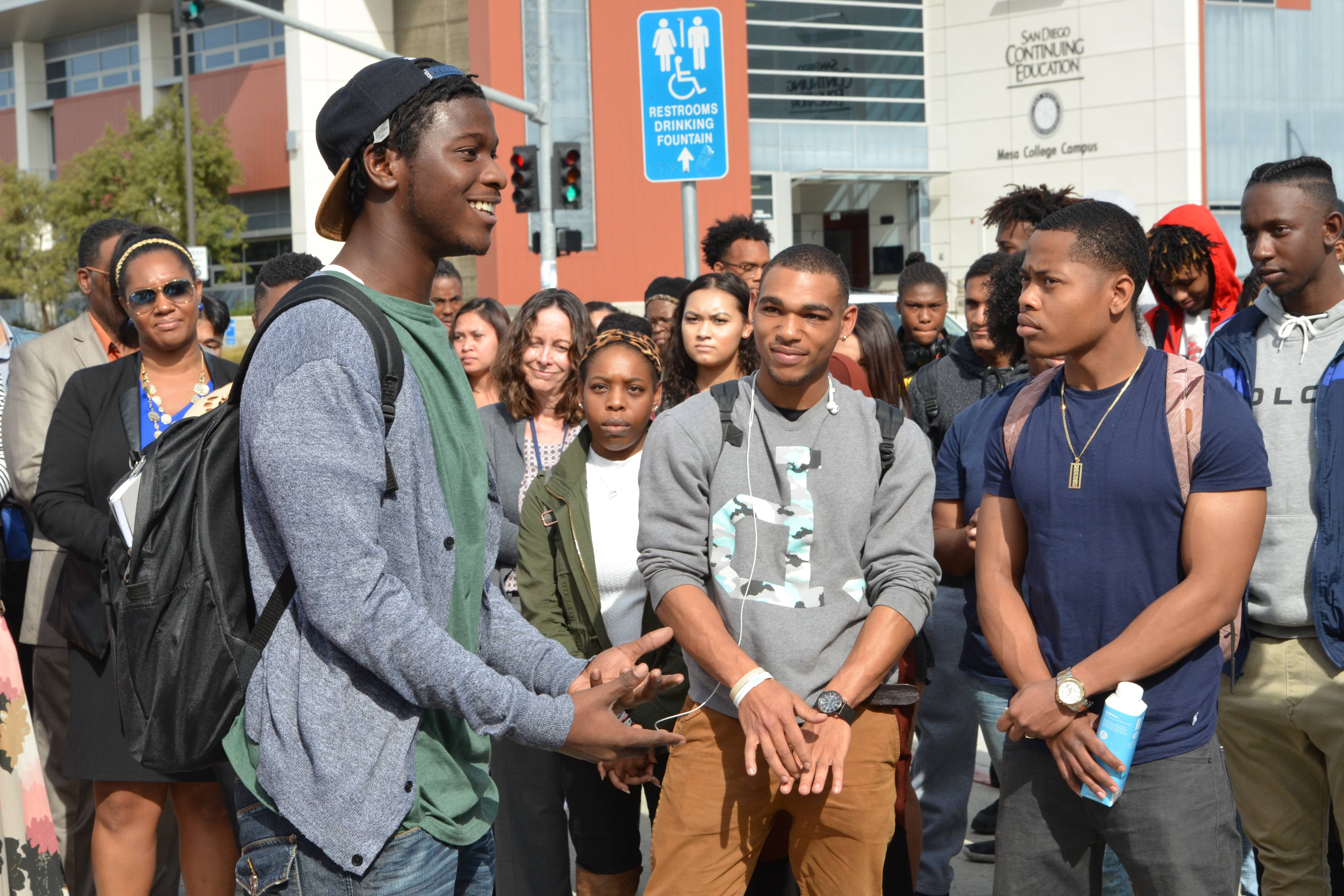 More than 50 students, faculty and staff preemptively celebrated the birthday of American civil rights activist Rosa Parks at the San Diego Mesa College Transit Stop on Feb. 2. 