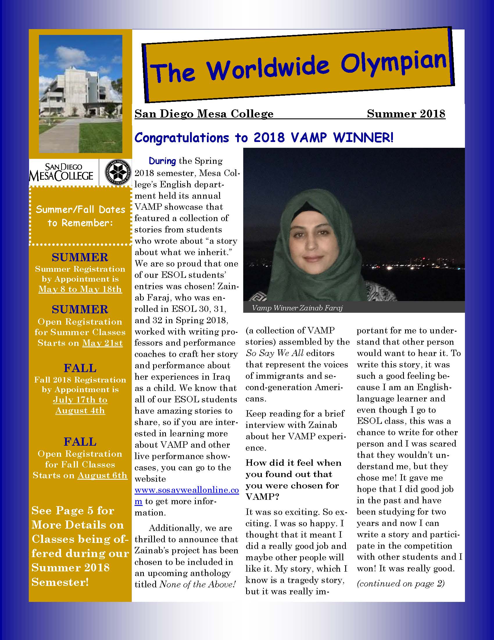 ESOL Newsletter Summer 2018