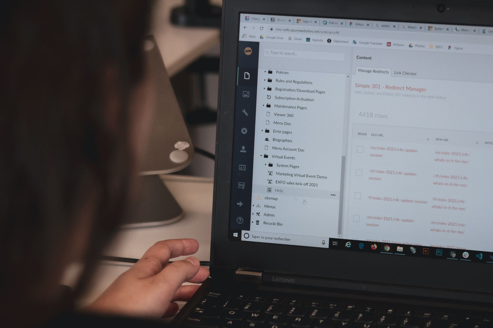 Student looking at computer screen