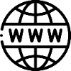 online logo globe with the letters www