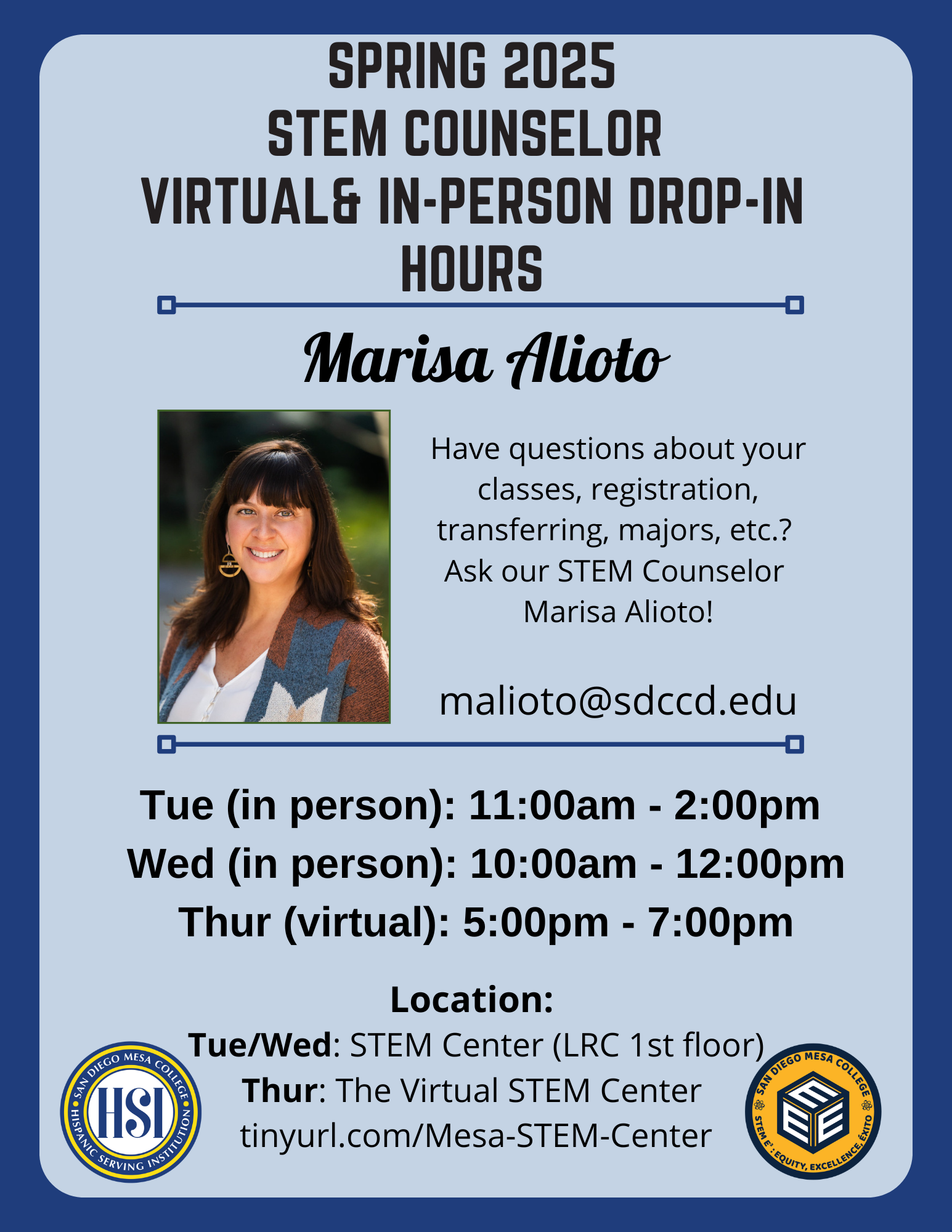 SP25 STEM Counseling Hours