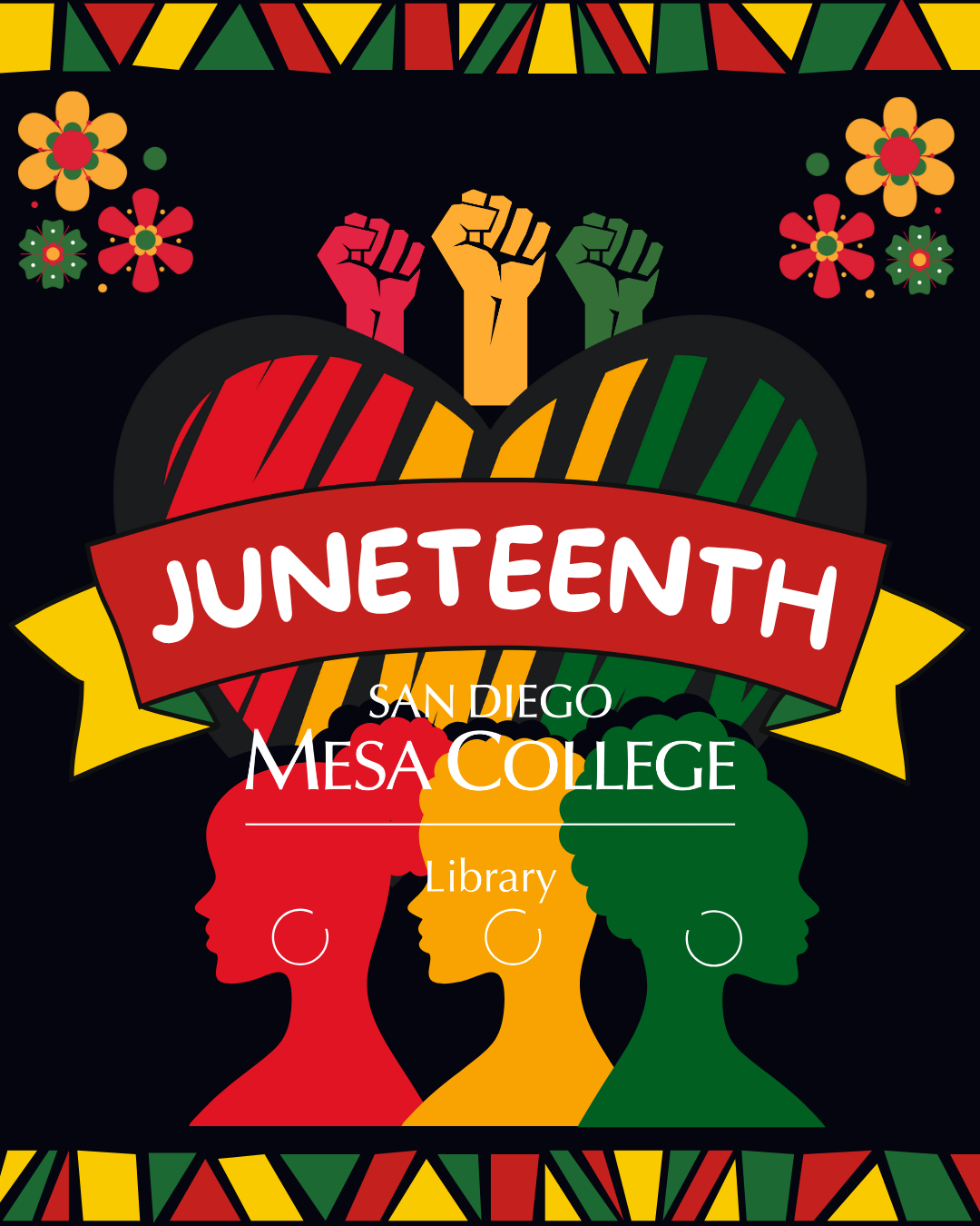 Juneteenth LibGuide Juneteenth Logo with Mesa Logo