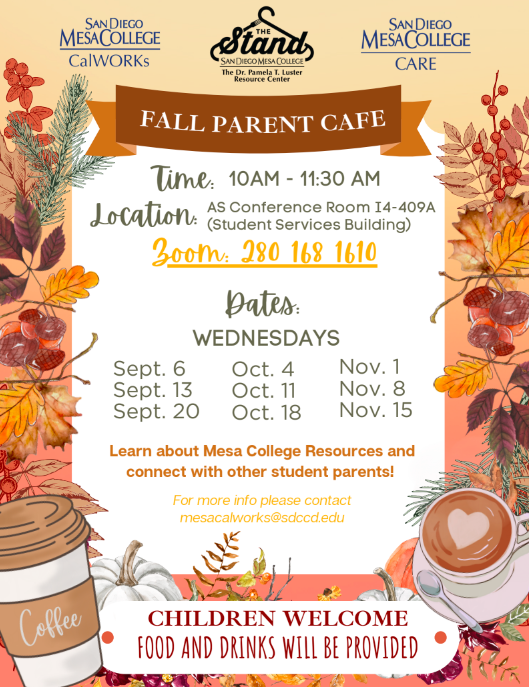 Parent Cafe Welcome Schedule